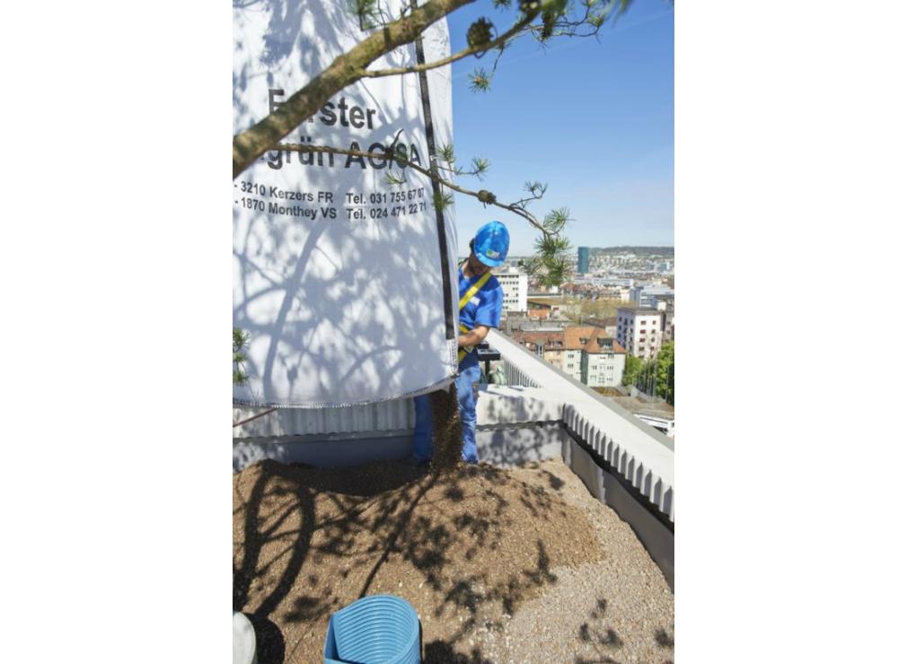 Dachgartensubstraht einbauen