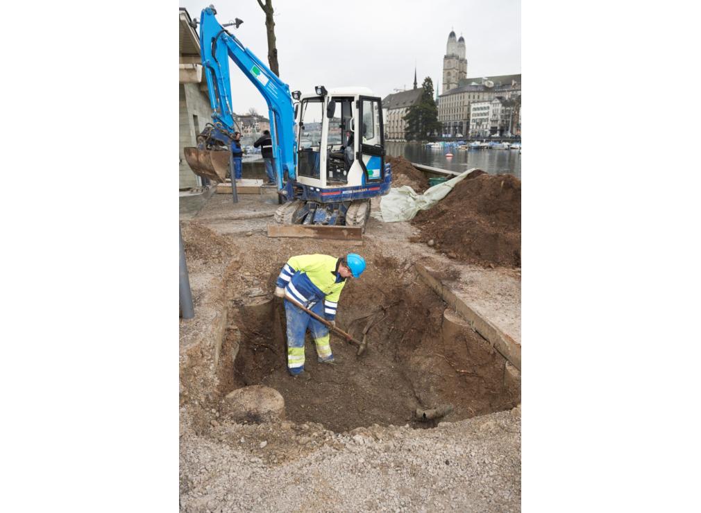 Baumgrube vorbereiten Bauschänzli Zürich