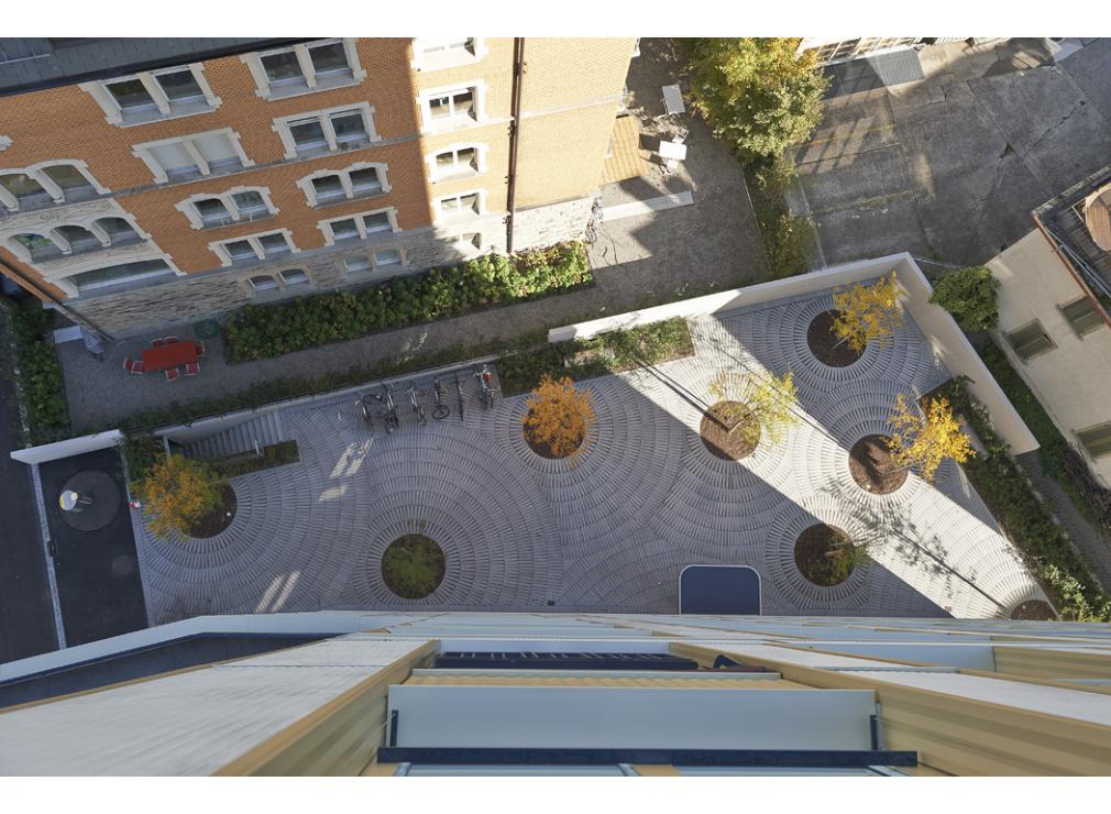 Neuer Hinterhof im Herbst